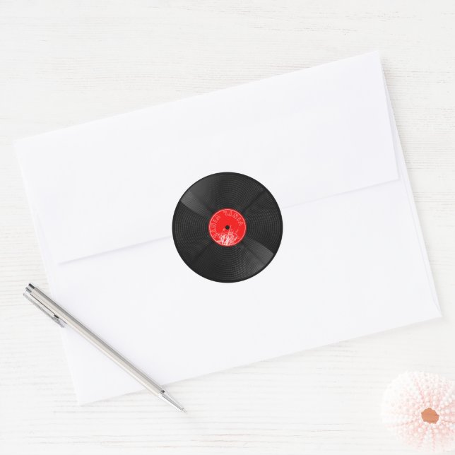 Retro Vinyl Record Sticker – Elegant Music Art (Envelope)
