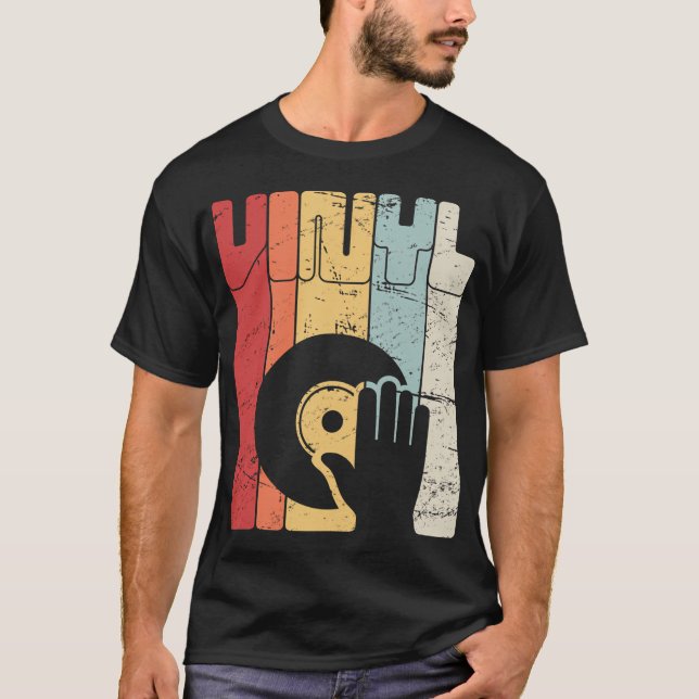 Retro Vinyl Record Turntable T-Shirt (Front)