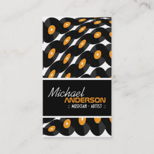 Retro Vinyl Record Wave Pattern Artist Businesscar Business Card
