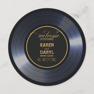 Retro Vinyl Record   Wedding Place Cards   Menu 