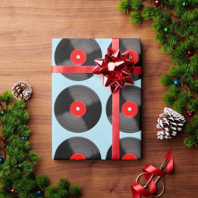 Retro Vinyl Record Wrapping Paper (Holiday Gift)