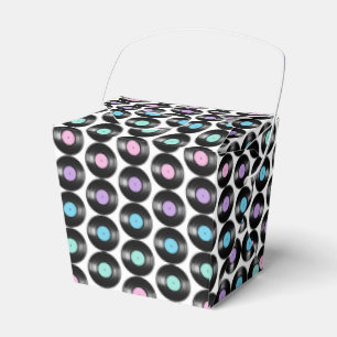 Retro Vinyl Records Colourful Pattern Design Favor Box