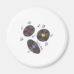 Retro Vinyl Records Magnet