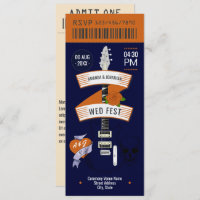 Retro Vinyl Rock ’n’ Roll Wedding Ticket