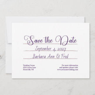 Retro Violet Vibes Cassette Tape Save the Date