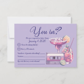 Retro Violet Vibes RSVP Card