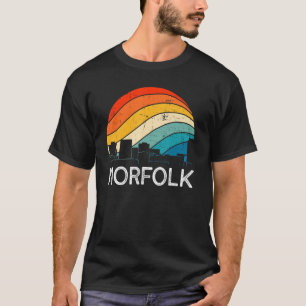 Retro Virginia Norfolk Skyline Vintage Urban Skysc T-Shirt