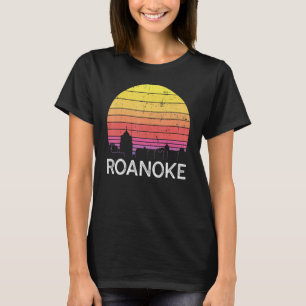Retro Virginia Roanoke Skyline Vintage Urban Build T-Shirt