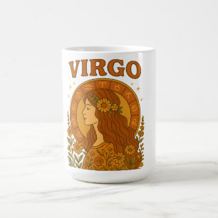 Retro Virgo Zodiac Boho Floral Astrology Coffee Mug