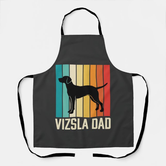 Retro Vizsla Dad Dog Silhouette Apron (Front)