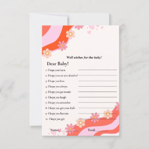 Retro voeux Super pour le jeu de baby shower Carte