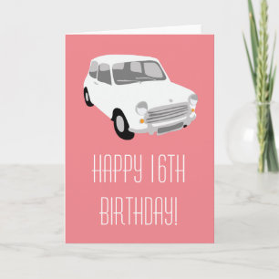 Retro Voiture Bonne 16e carte d'anniversaire