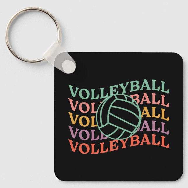 Retro Volleyball Sport Keychain (Front)