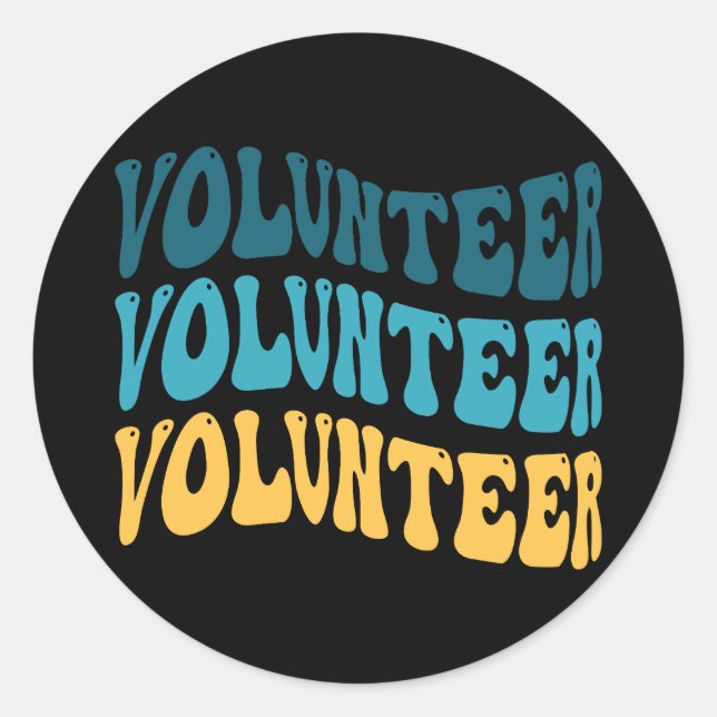 Retro Volunteer Classic Round Sticker (Front)