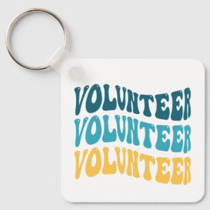 Retro Volunteer Keychain