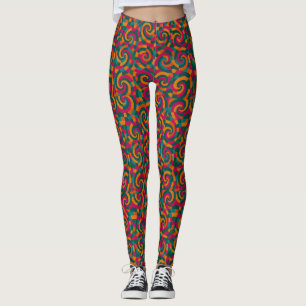 Retro Vortex Patchwork   Psychedelia Rebuilt Leggings