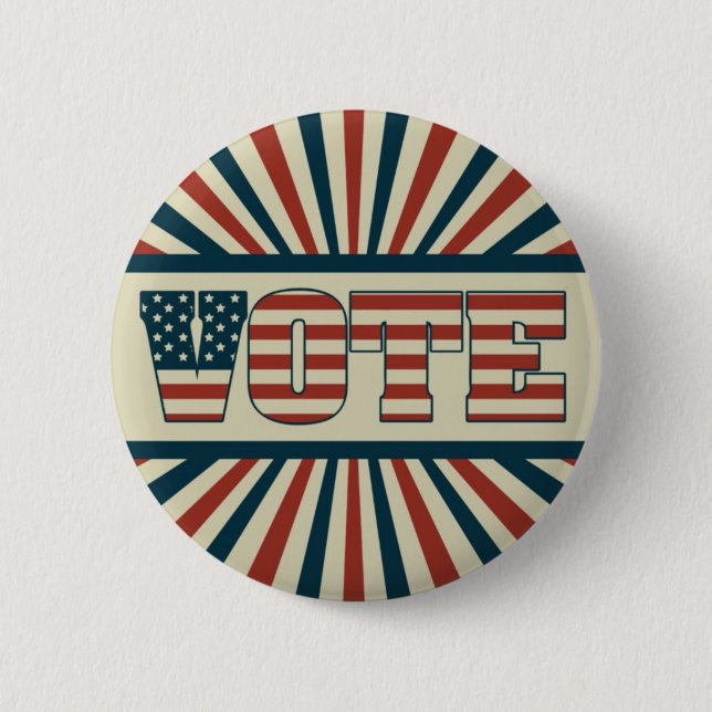 Retro vote, all gear 2 inch round button (Front)