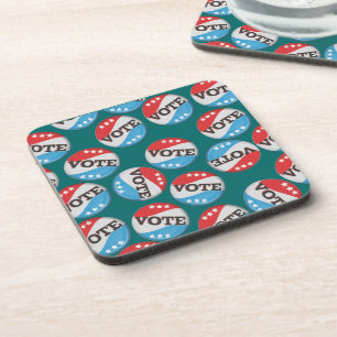 Retro Vote Badge Coaster