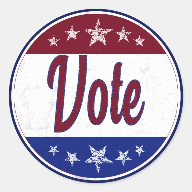 Retro Vote Election Classic Round Sticker (Front)