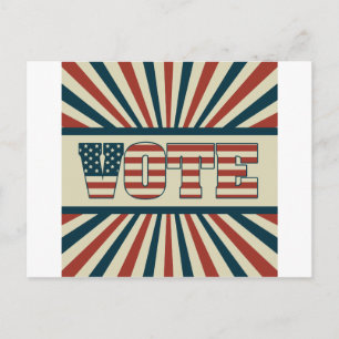 Retro voting gear postcard
