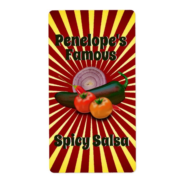Rétro votre célèbre Étiquette de canne à salsa (Devant)