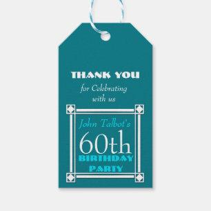 Retro W 60th birthday Personalized gift Tag
