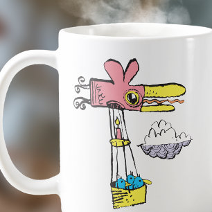 Retro Wacky Bird Hot Air Balloon Coffee Mug