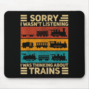 Retro Wagon Train Lover Model Railroad Conductor F Mouse Pad