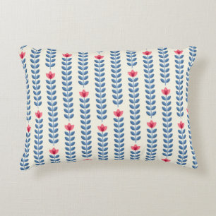 Retro wallpaper - floral pattern with abstract sca accent pillow