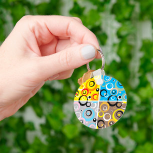 Retro Wallpaper Vibrant Artistic Keychain