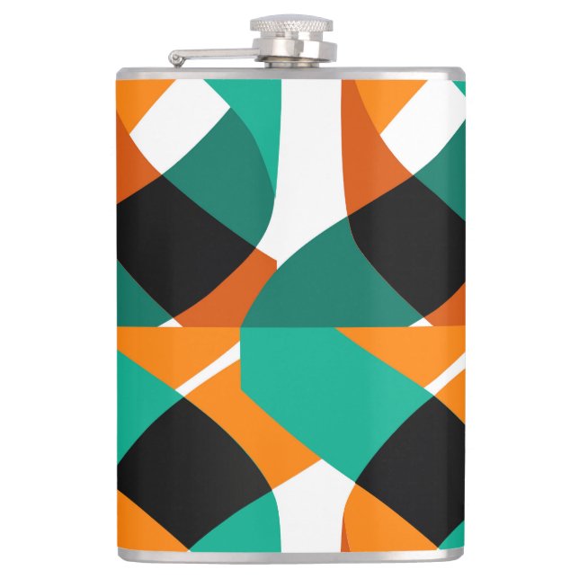Retro Wallpaper: Vintage Design Hip Flask (Front)