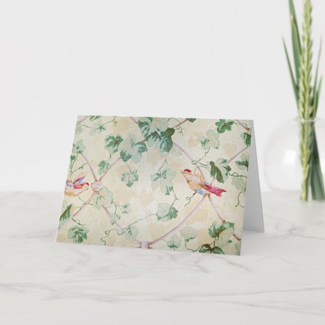 Retro Wallpaper with Birds Thank You (Front)