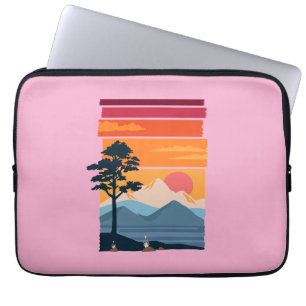 Retro Wanderlust Sunset Mountain Nature’s Beauty Laptop Sleeve