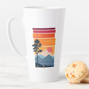 Retro Wanderlust Sunset Mountain Nature’s Beauty Latte Mug