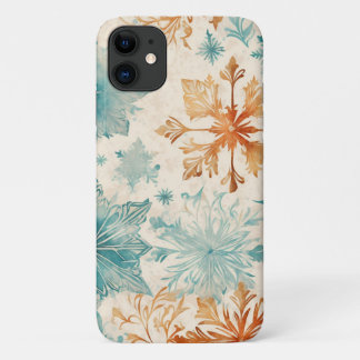 Retro Warm and Cool Tone Snowflake Seamless Patter iPhone 11 Case