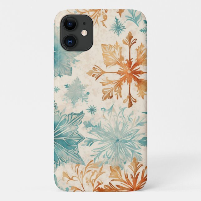 Retro Warm and Cool Tone Snowflake Seamless Patter Case-Mate iPhone Case (Back)