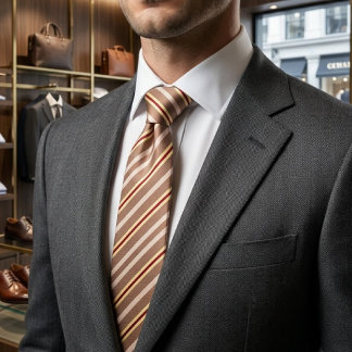 Retro Warm Autumn Stripe Pattern Tie