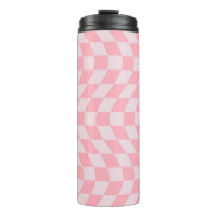 Retro Warped Pastel Pink Purple Checks Chequered