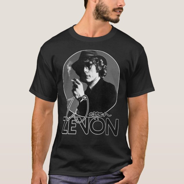 Retro Warren Zevon Black Tribute Classic T-Shirt (Front)