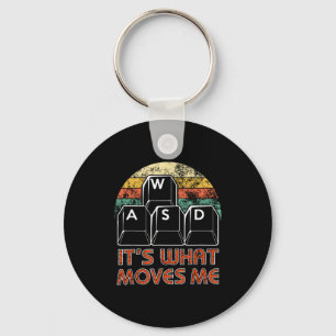 Retro Wasd Gaming Keys Funny Pc Gamer Design  Keychain