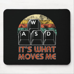 Retro Wasd Gaming Keys Funny Pc Gamer Design  Mouse Pad