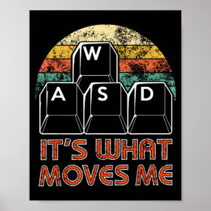 Retro Wasd Gaming Keys Funny Pc Gamer Design Poster