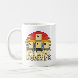 Retro WASD Gaming Keys Funny PC Gamer Design, retr Coffee Mug
