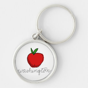 Retro Washington Apple Keychain
