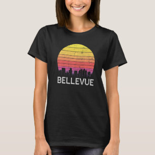 Retro Washington Bellevue Skyline Vintage Urban Bu T-Shirt