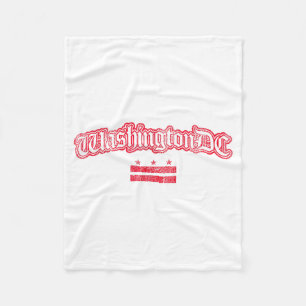 Retro Washington Dc Flag Souvenir Fleece Blanket