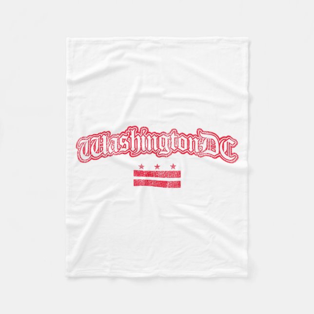 Retro Washington Dc Flag Souvenir  Fleece Blanket (Front)