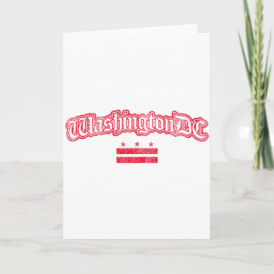 Retro Washington Dc Flag Souvenir Long Sleeve Card