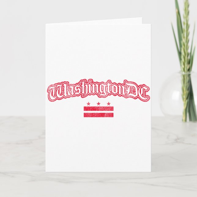Retro Washington Dc Flag Souvenir Long Sleeve  Card (Front)