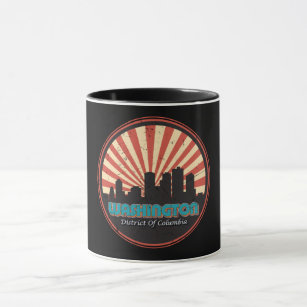 Retro Washington DC State Skyline Souvenir Vintage Mug